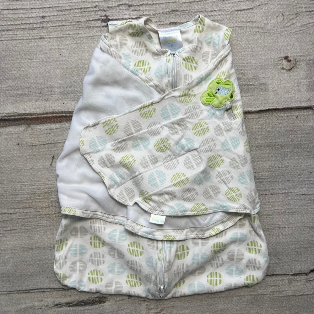 Halo SleepSack Swaddle Baby Sleep Bag Green Geometric‎ Print Size Small